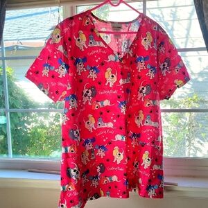 ScrubStar Feeling Ruff, Bassett Dogs, Sit, Stay, Heal Scrub Top, Size: 2 XL